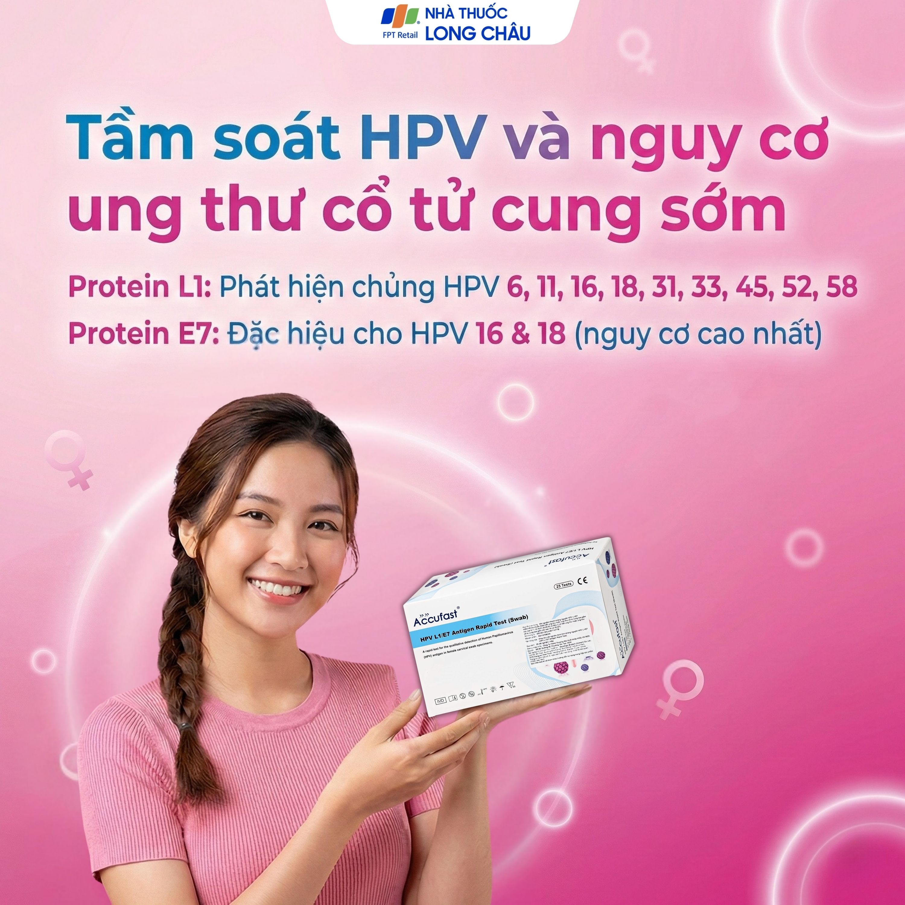 Hình ảnh Kit test HPV Accufast L1/E7 giúp phát hiện sớm nguy cơ ung thư cổ tử cung (25 kít)