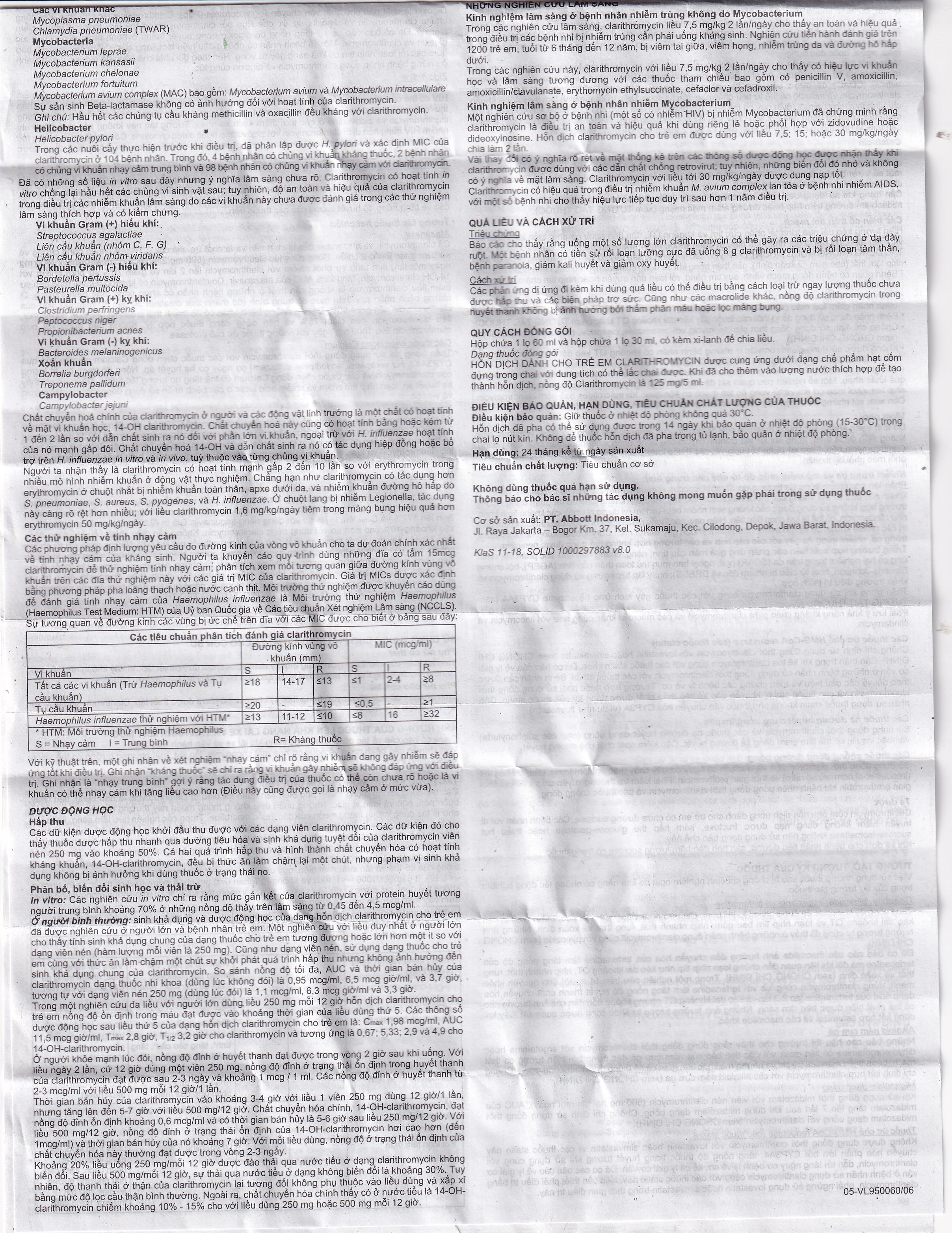 Hình ảnh Cốm pha hỗn dịch uống Klacid 125mg/5ml điều trị nhiễm khuẩn đường hô hấp (60ml)