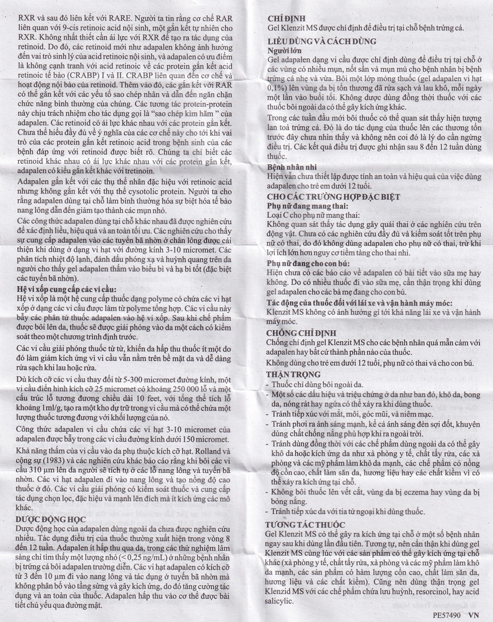 Hình ảnh Gel bôi da Klenzit MS điều trị mụn trứng cá (15g)