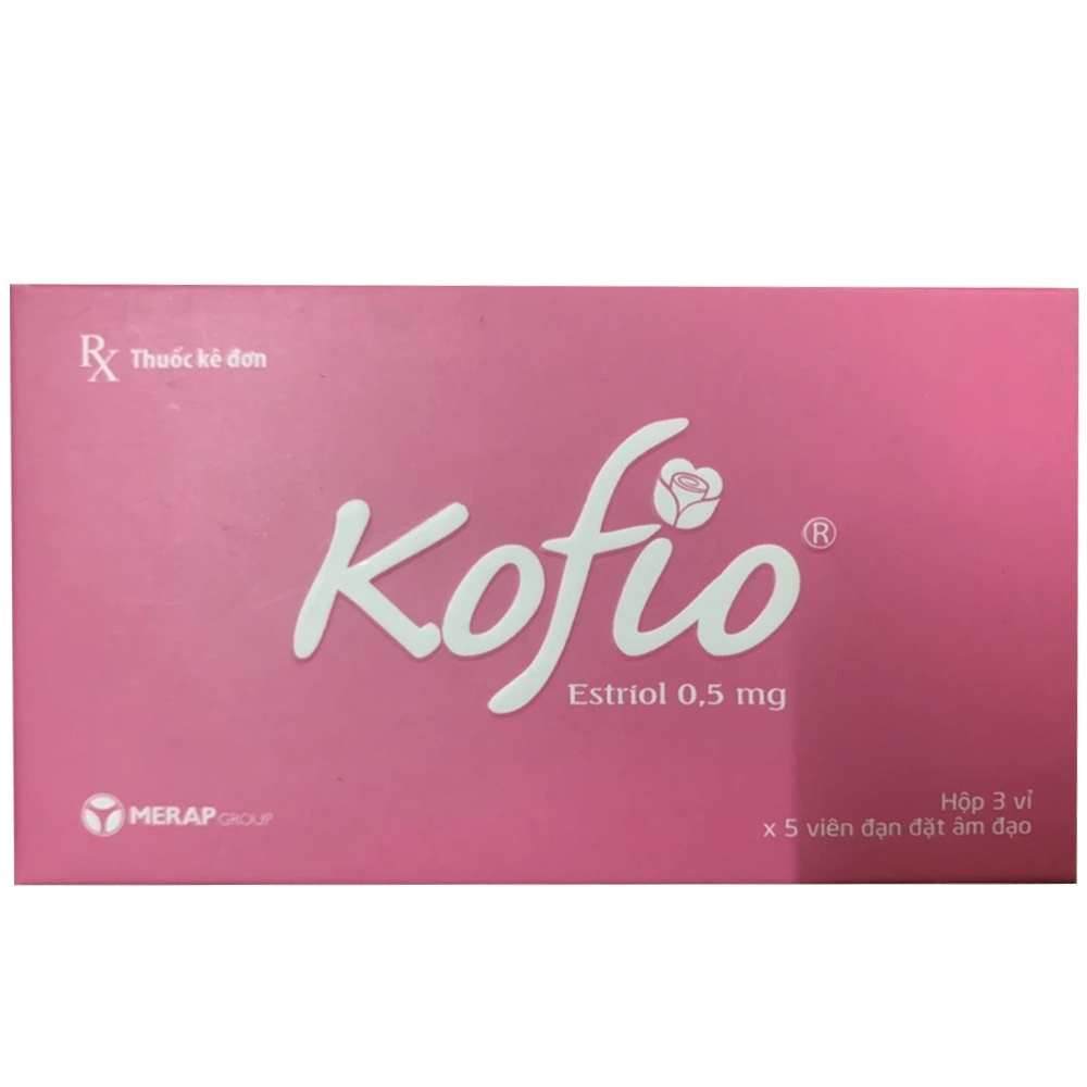 Hình ảnh Viên đặt âm đạo Kofio Merap điều trị các triệu chứng tiết niệu - sinh dục do thiếu estrogen, phòng ngừa nhiểm khuẩn (3 vỉ x 5 viên)