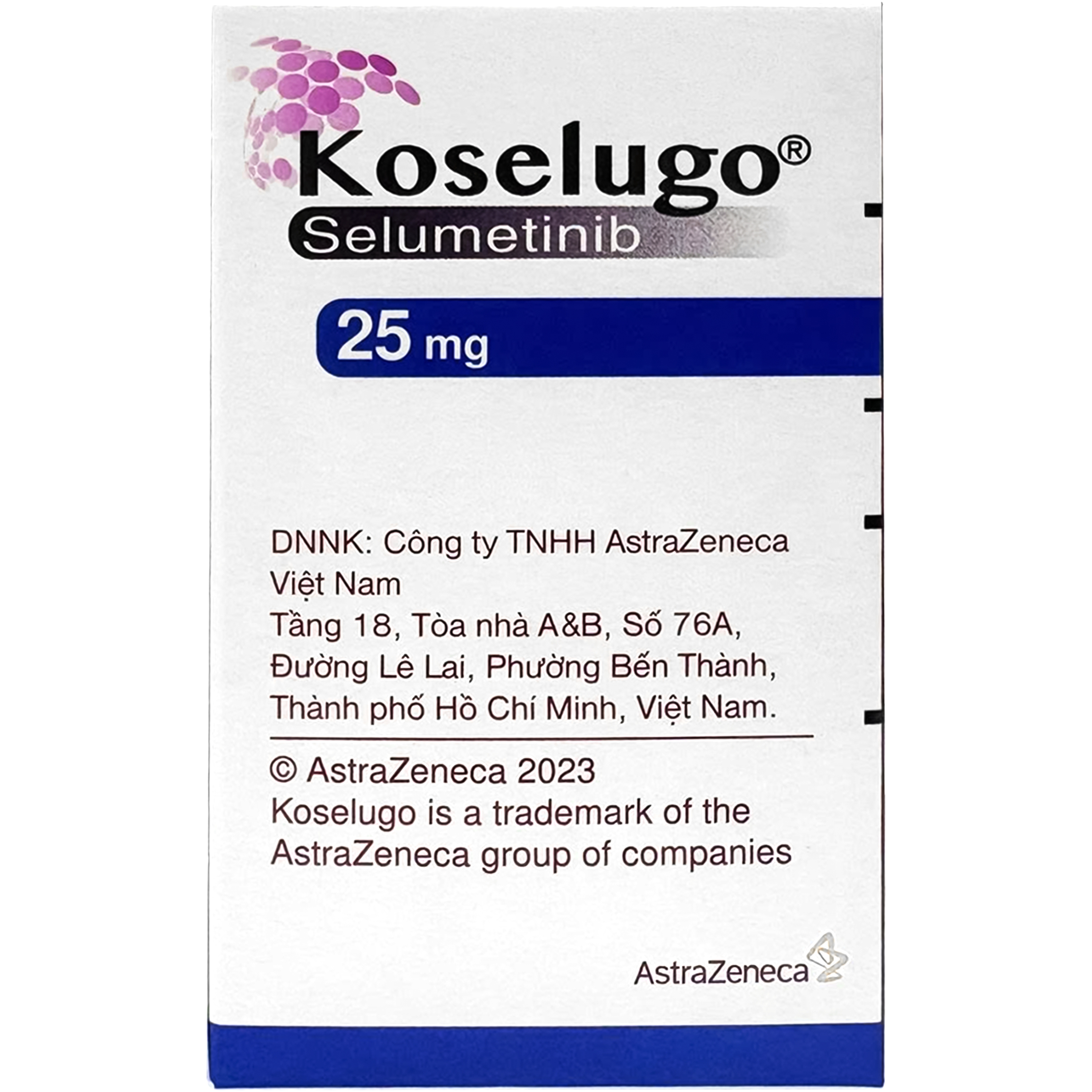 Hình ảnh Thuốc Koselugo 25mg Astrazeneca Điều trị u xơ thần kinh loại 1 dạng búi (Hộp 60 viên)