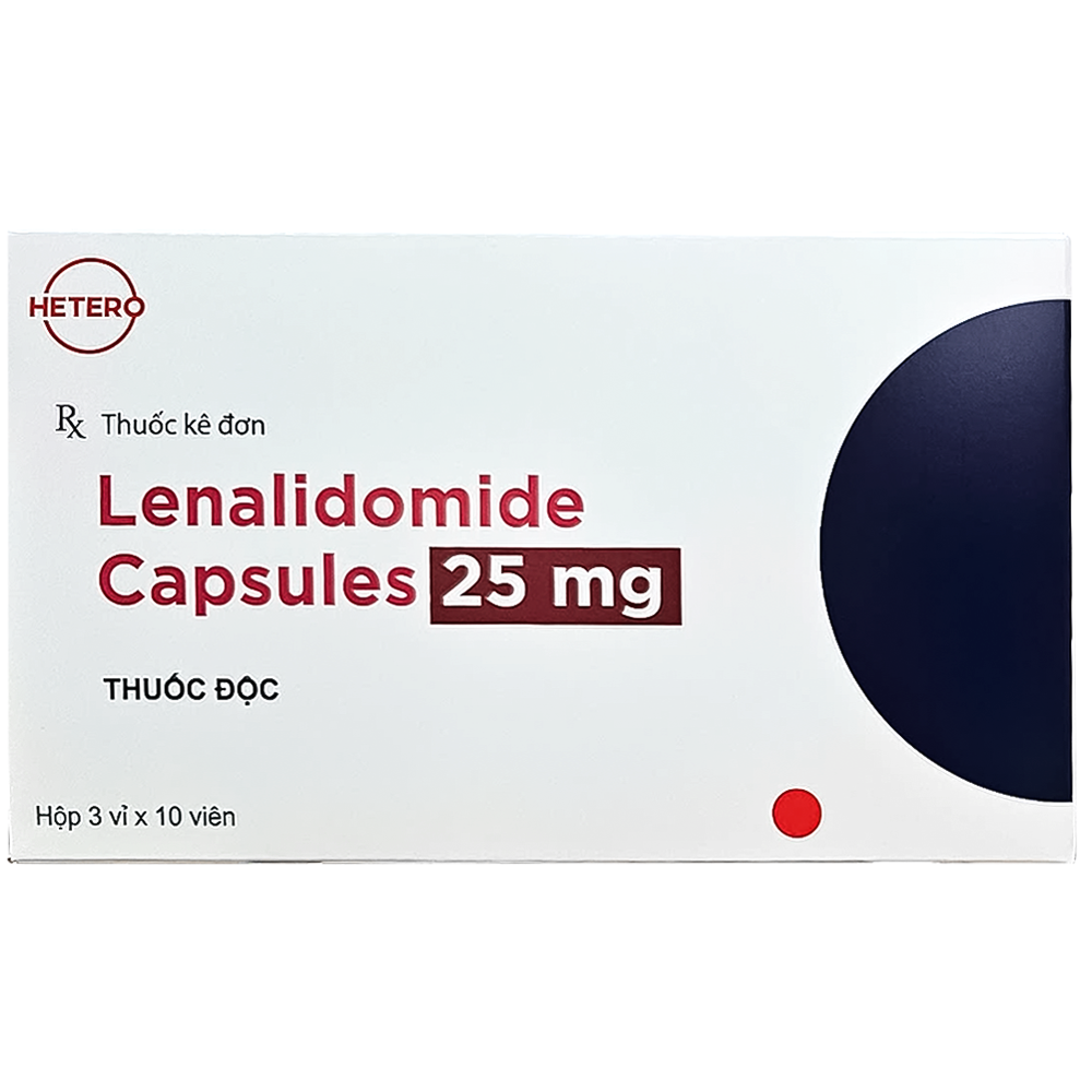 Hình ảnh Thuốc Lenalidomide Capsules 25mg Hetero điều trị ung thư (3 vỉ x 10 viên)