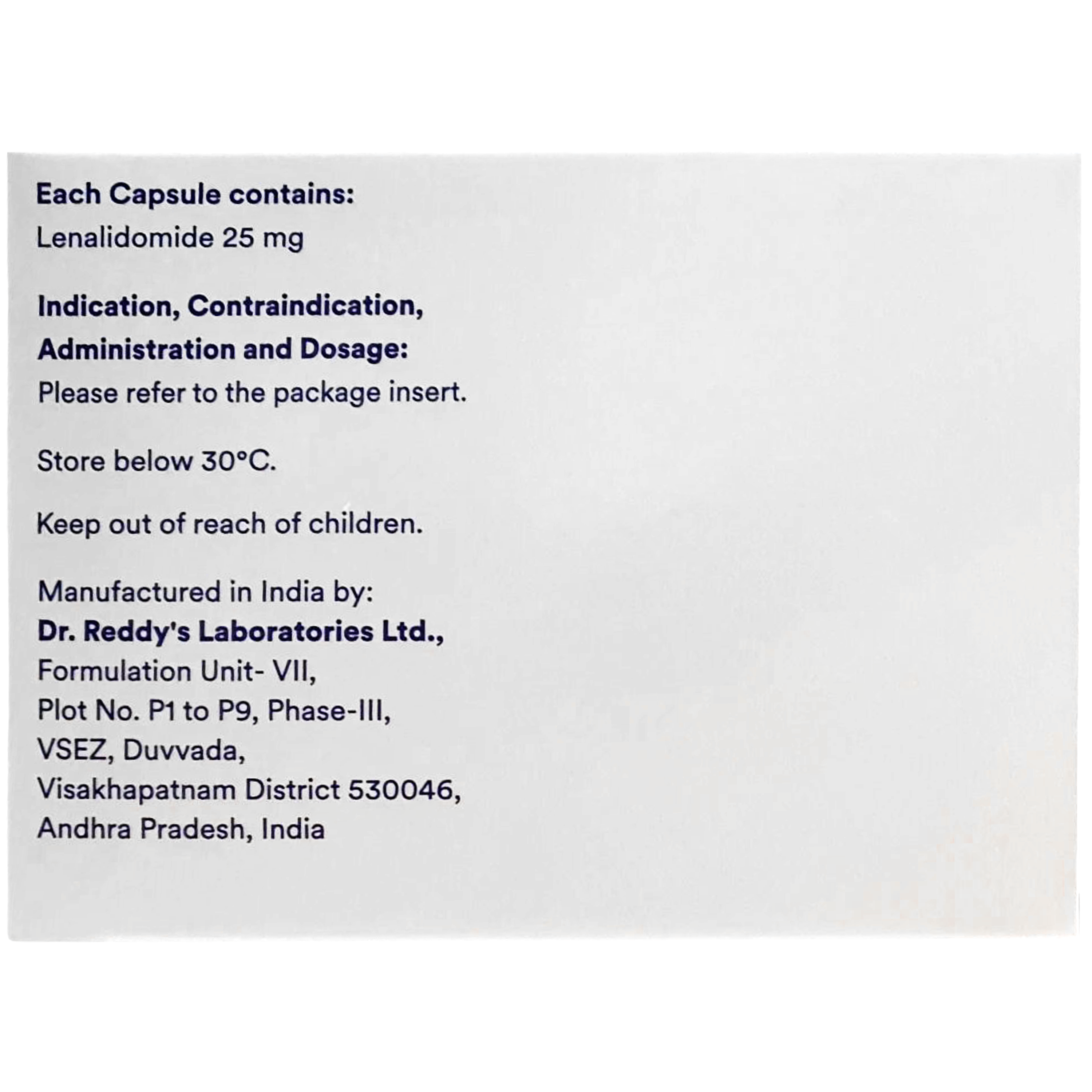 Hình ảnh Thuốc Lenangio 25mg Dr.reddy's điều hòa miễn dịch, kháng sinh mạch, chống ung thư qua nhiều cơ chế (4 vỉ x 7 viên)