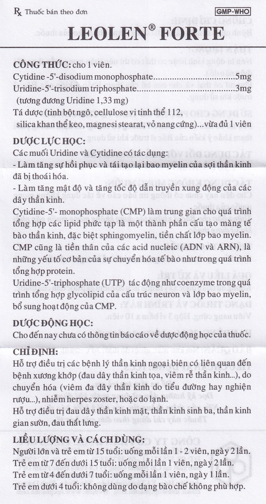 Hình ảnh Viên nang cứng Leolen Forte OPC điều trị đau dây thần kinh (3 vỉ x 10 viên)