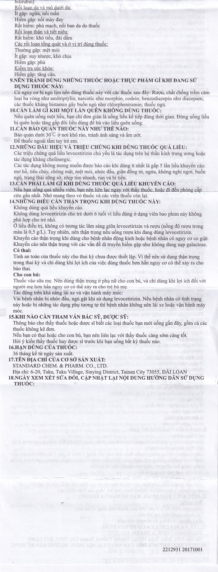 Hình ảnh Thuốc Levocozate 5mg dùng trong điều trị viêm mũi dị ứng theo mùa, dị ứng kinh niên, nổi mề đay tự phát (10 vỉ x 10 viên)  