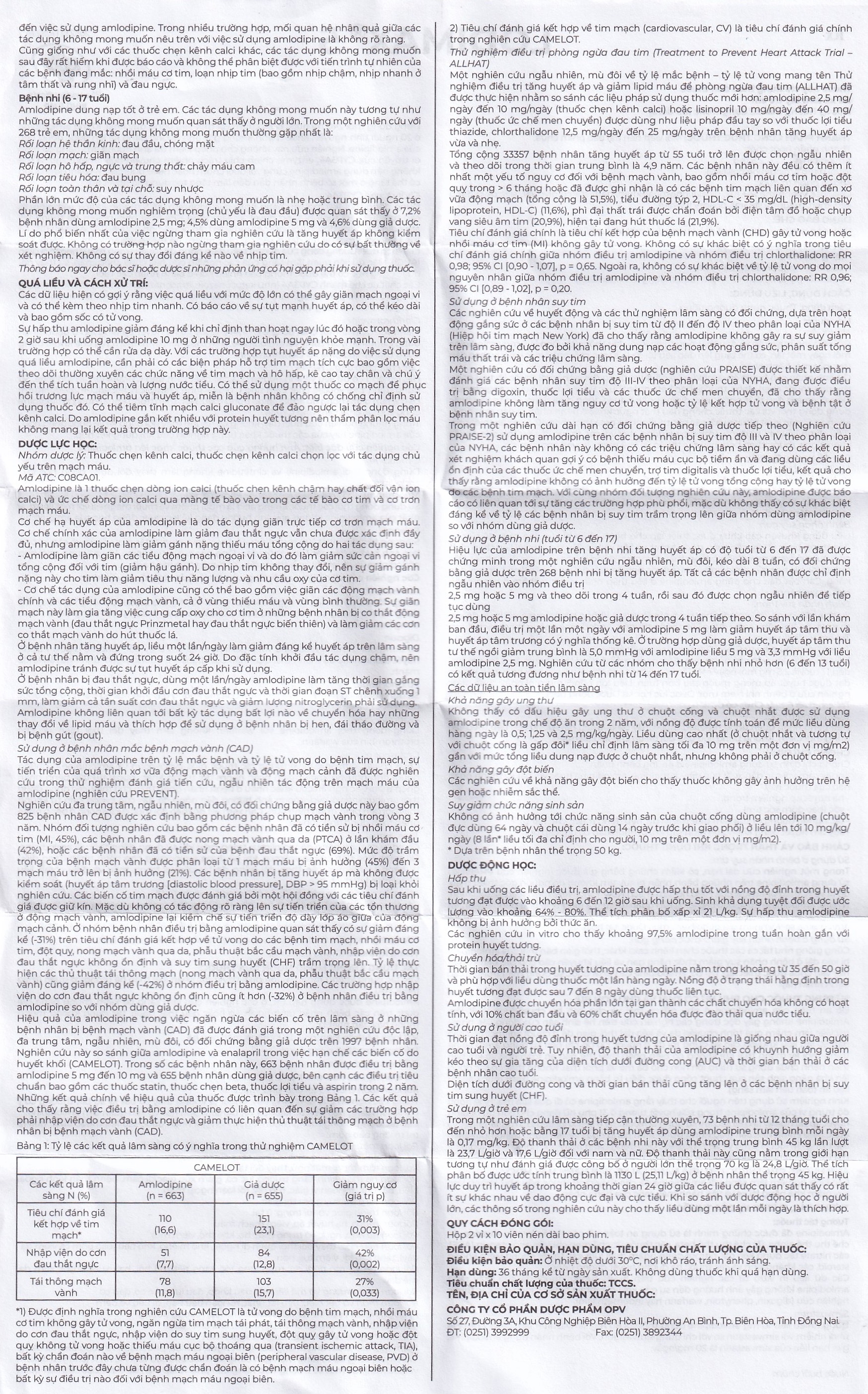 Hình ảnh Viên nén Lodimax 5 OPV Pharma chống tăng huyết áp, đau thắt ngực (2 vỉ x 10 viên) 