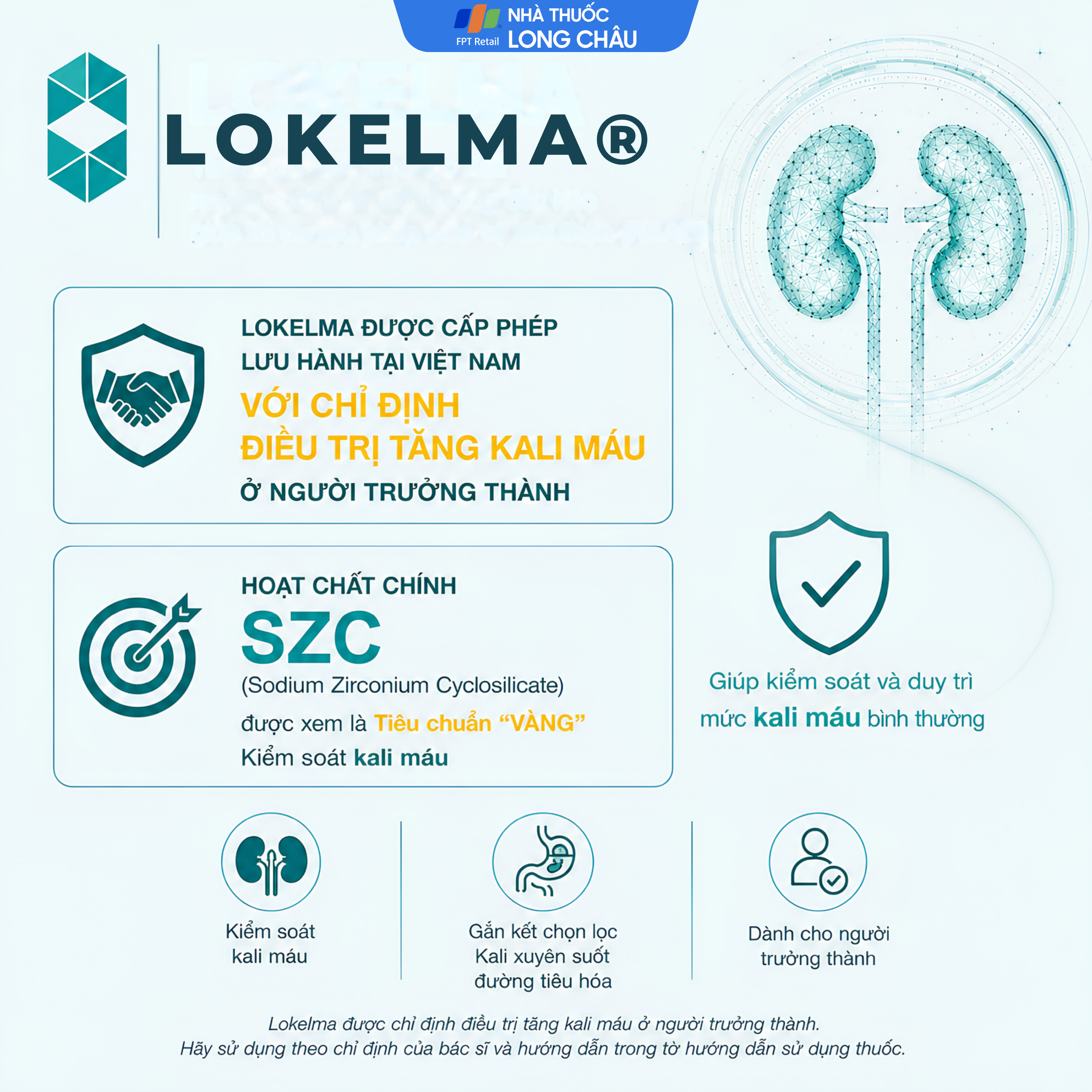 Hình ảnh Bột pha hỗn dịch uống Lokelma 5g AstraZeneca điều trị tăng Kali máu cho người trưởng thành (Hộp 30 gói)
