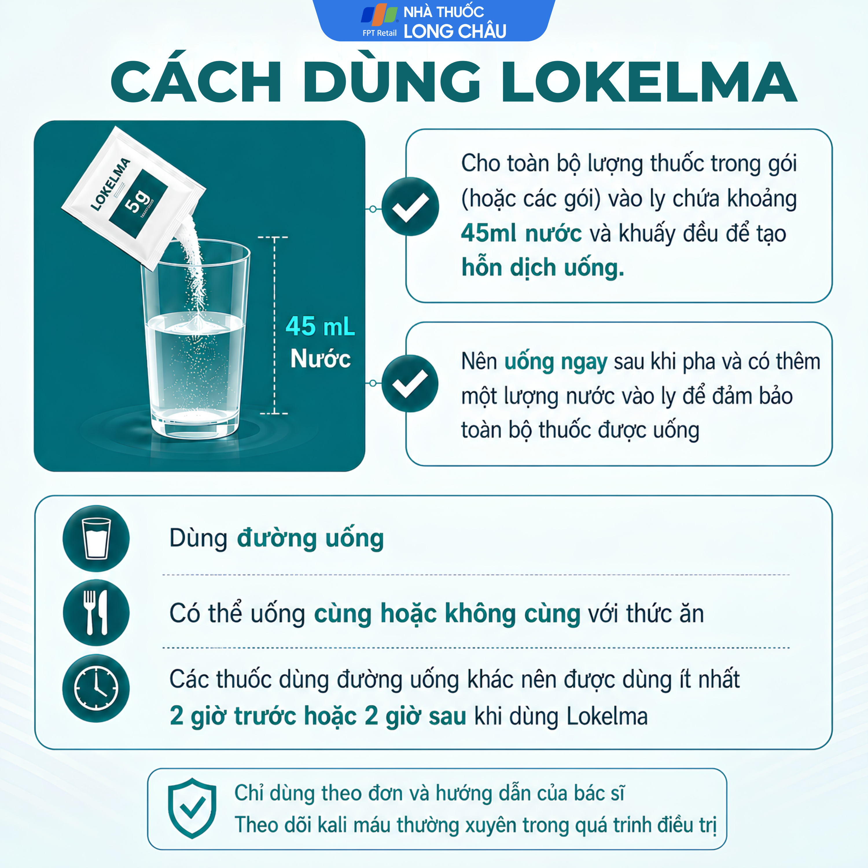Hình ảnh Bột pha hỗn dịch uống Lokelma 5g AstraZeneca điều trị tăng Kali máu cho người trưởng thành (Hộp 30 gói)