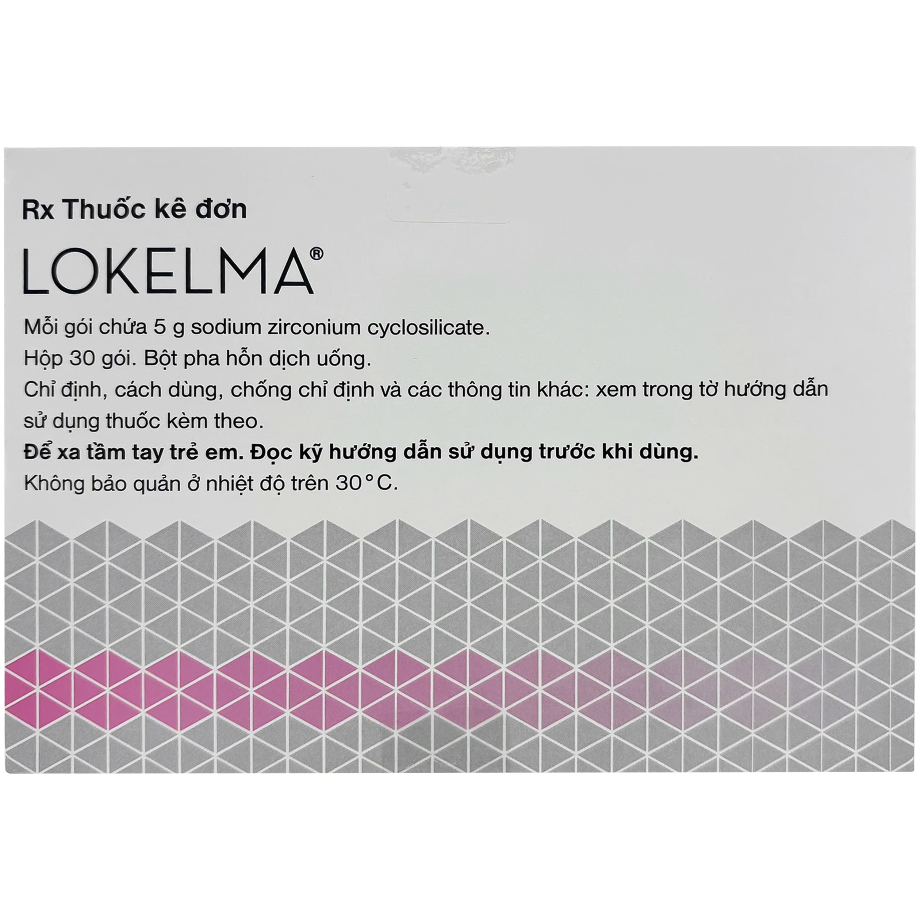 Hình ảnh Bột pha hỗn dịch uống Lokelma 5g AstraZeneca điều trị tăng Kali máu cho người trưởng thành (Hộp 30 gói)