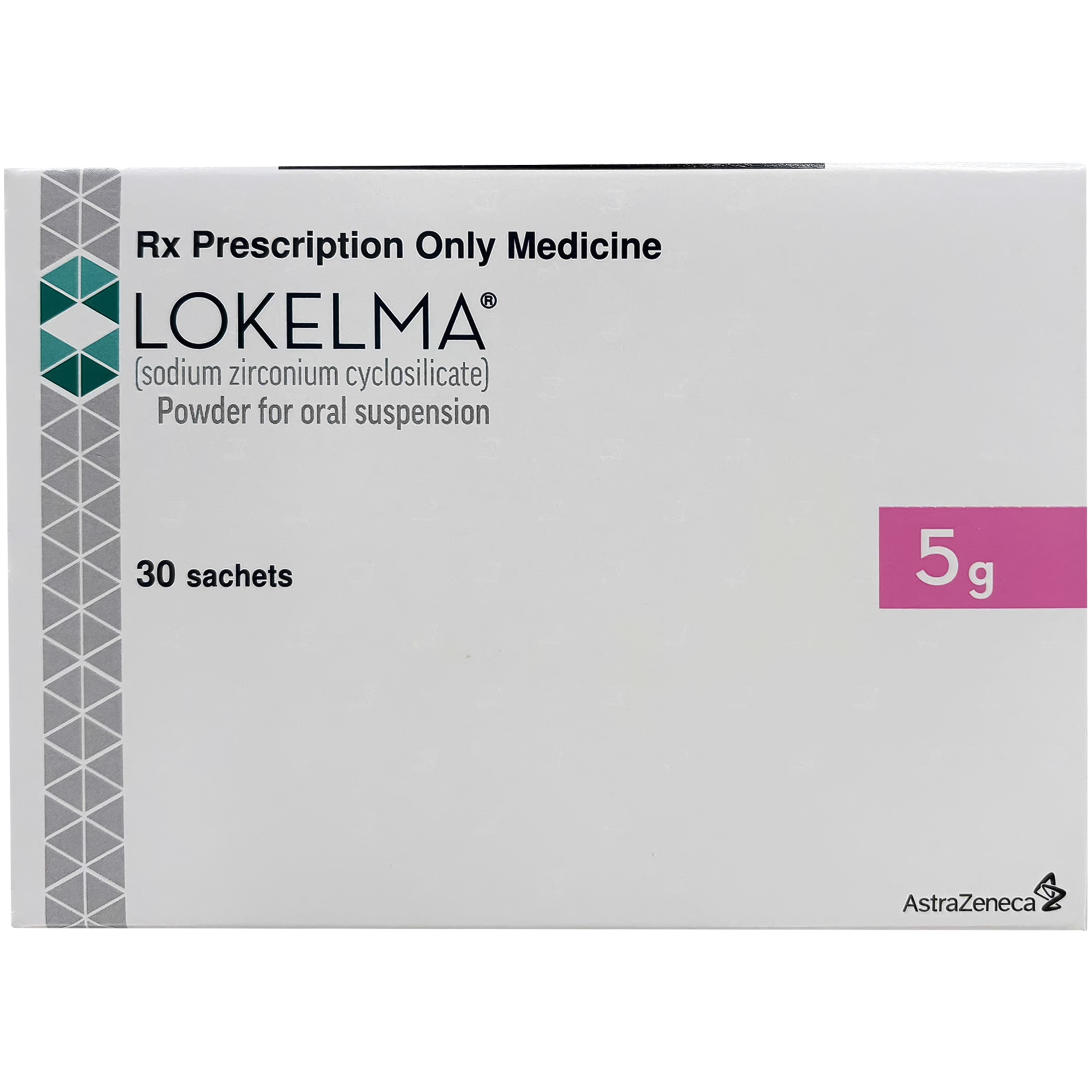 Hình ảnh Bột pha hỗn dịch uống Lokelma 5g AstraZeneca điều trị tăng Kali máu cho người trưởng thành (Hộp 30 gói)