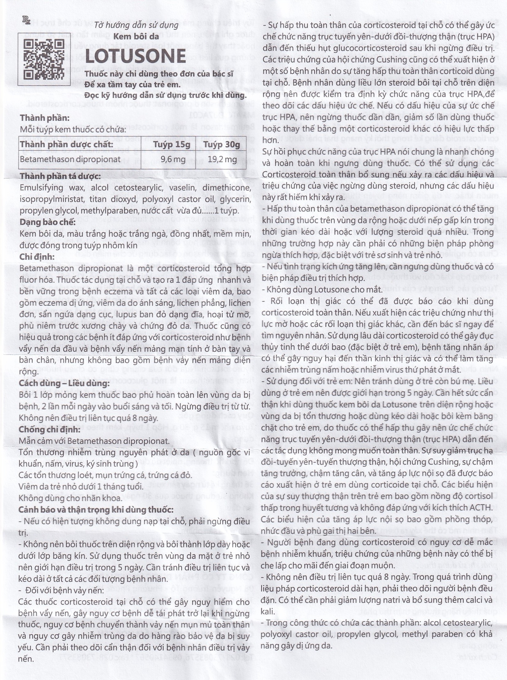 Hình ảnh Kem bôi da Lotusone Medipharco điều trị eczema dị ứng, viêm da (15g)