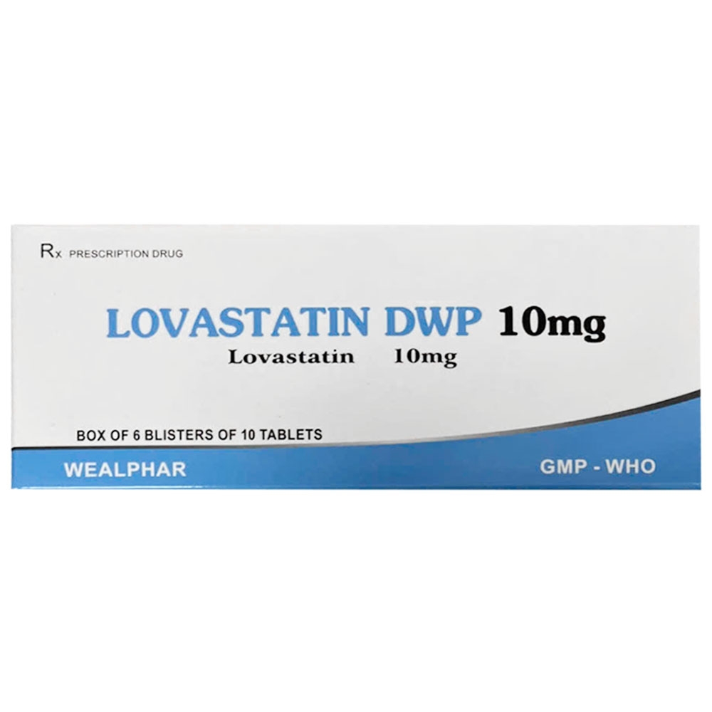 Hình ảnh Thuốc Lovastatin Dwp 10mg Wealphar hỗ trợ điều trị tăng cholesterol máu tiên phát (6 vỉ x 10 viên)