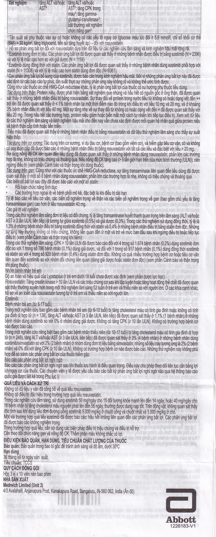 Hình ảnh Viên nén Lypstaplus 10/10mg Abbott điều trị tăng cholesterol máu nguyên phát (3 vỉ x 10 viên)