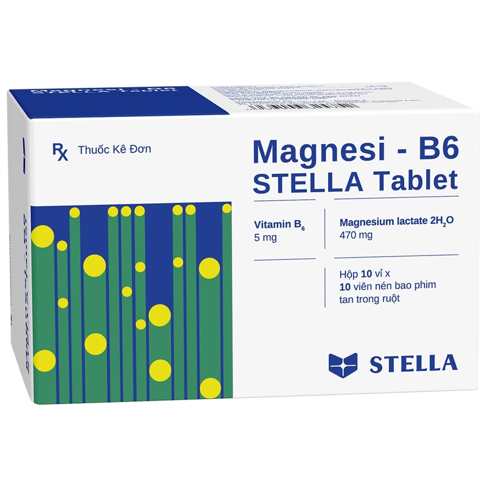 Hình ảnh Thuốc Magnesi - B6 STELLA Tablet điều trị hạ magnesium huyết nặng (10 vỉ x 10 viên)