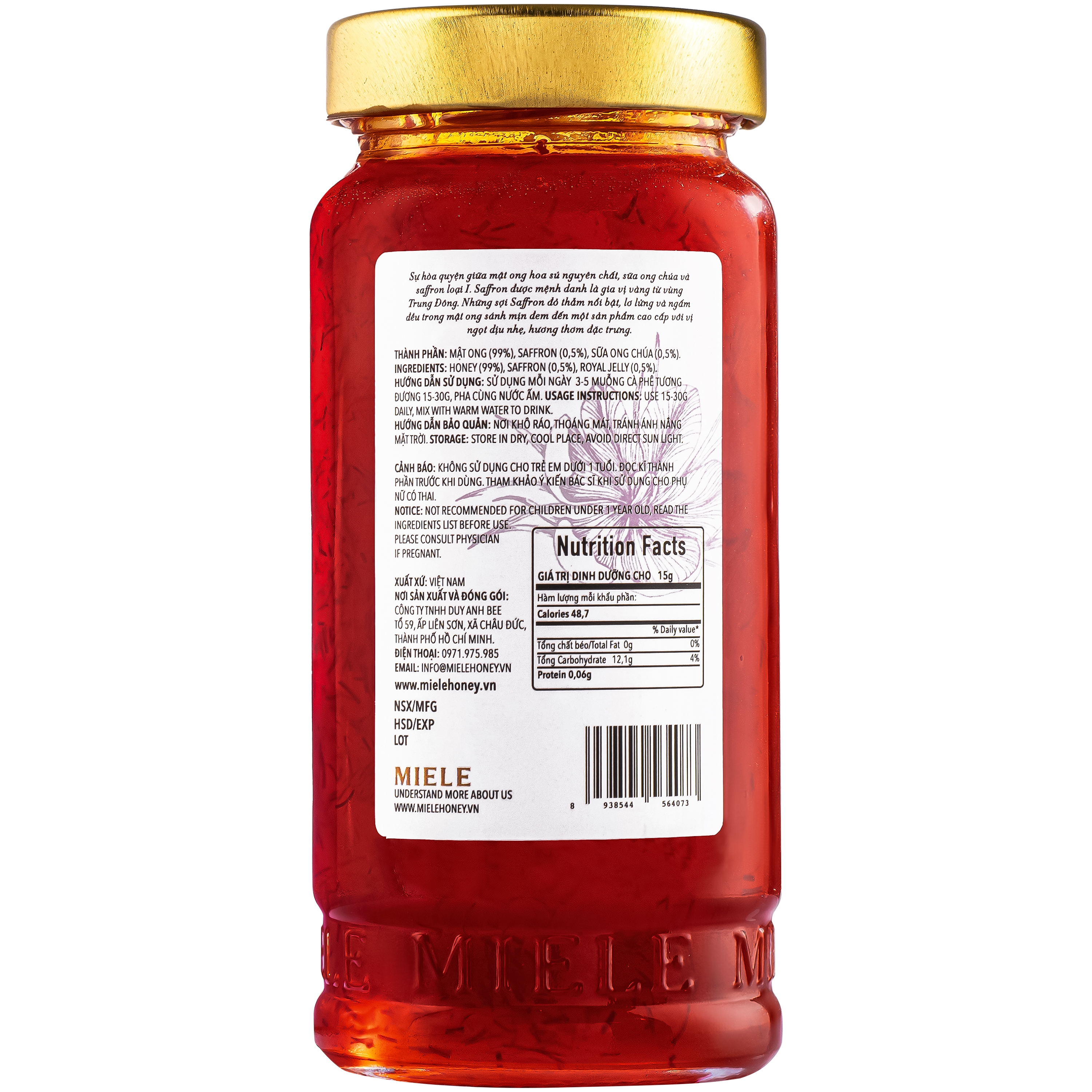 Hình ảnh Mật ong saffron Miele (400g)