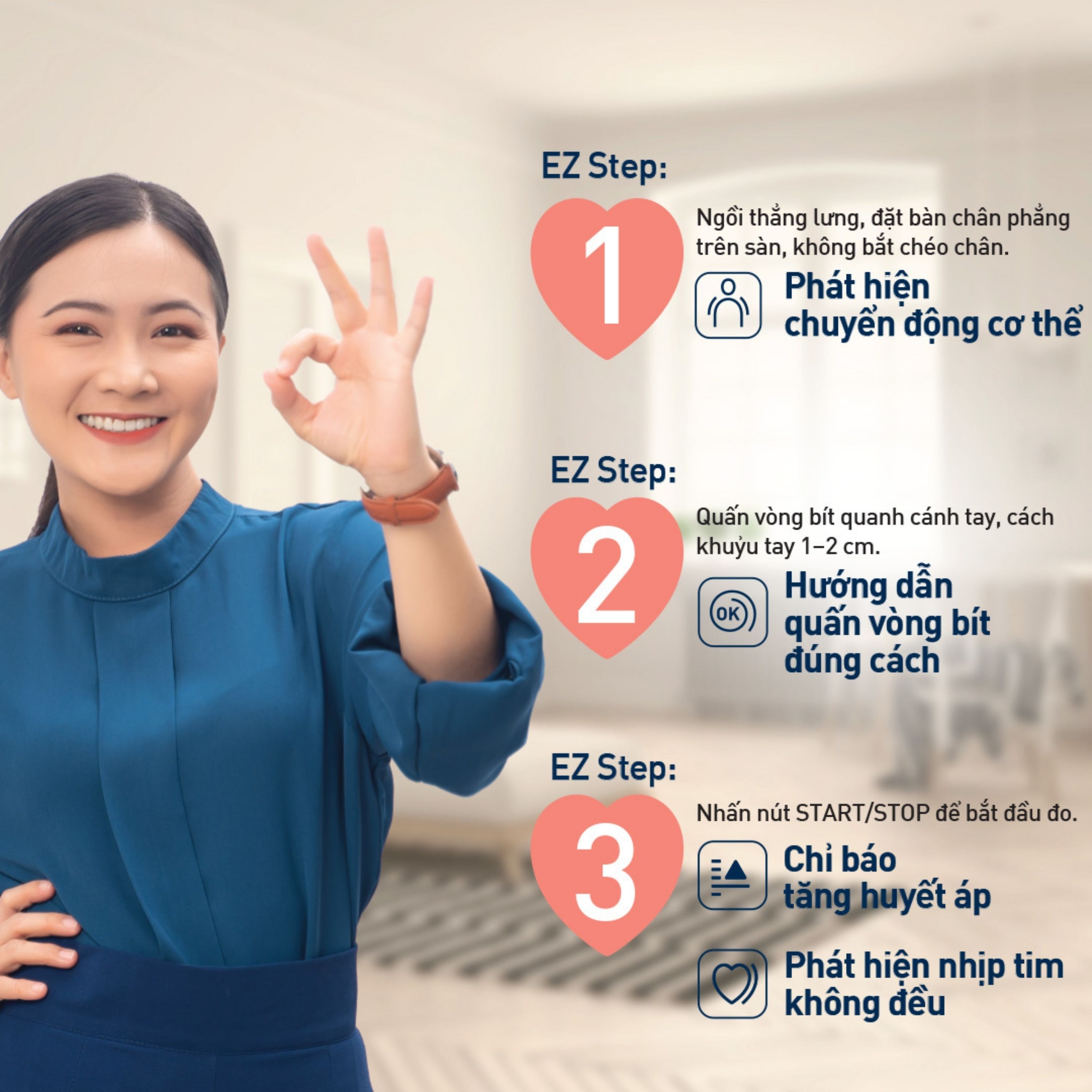 Hình ảnh Máy đo huyết áp bắp tay Omron Ez BT Large Hem 7183T1-L (vòng bít lớn) hỗ trợ đo huyết áp,nhịp tim