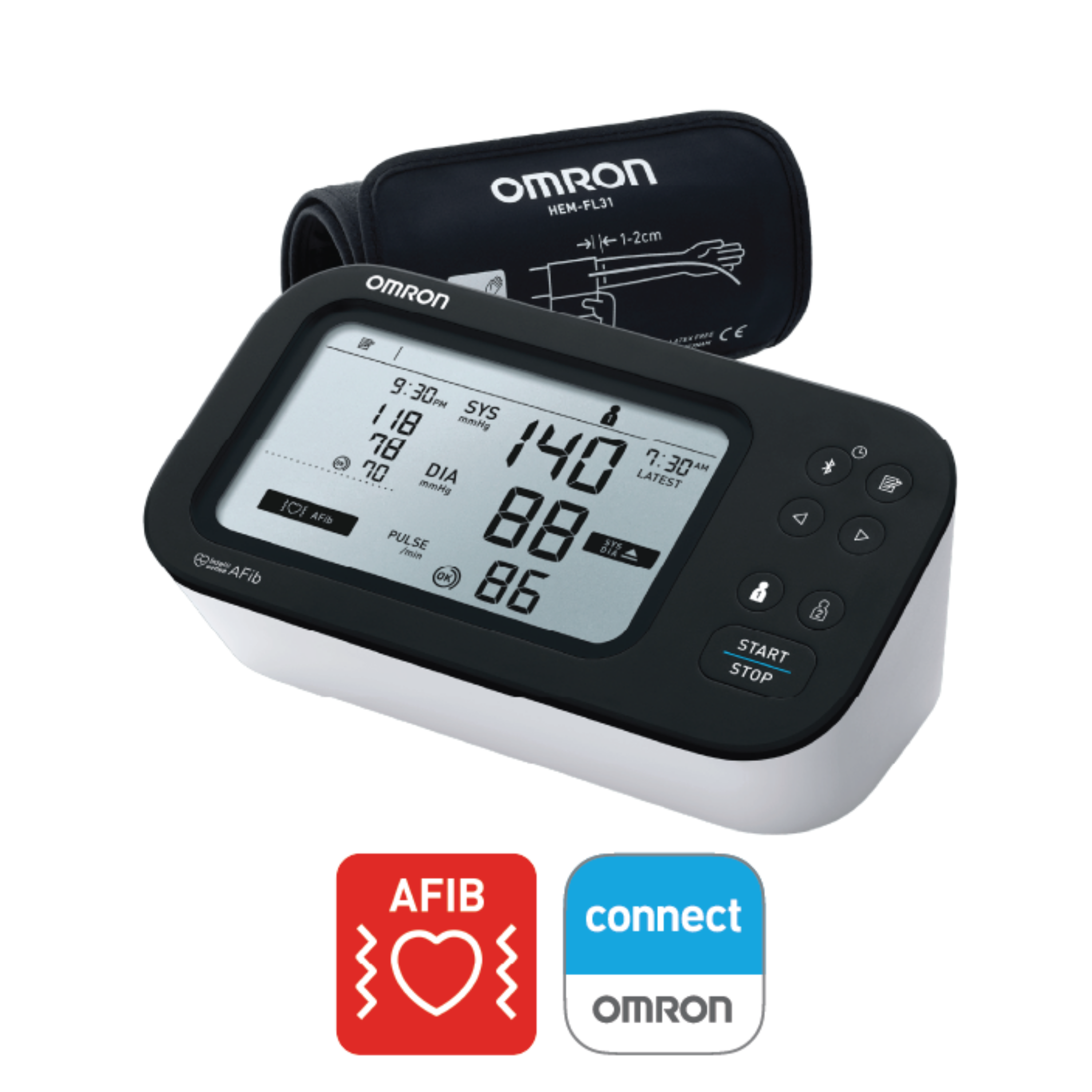 Hình ảnh Máy đo huyết áp bắp tay Omron HEM 7383T1 Afib hỗ trợ đo huyết áp, cảnh báo đột quỵ