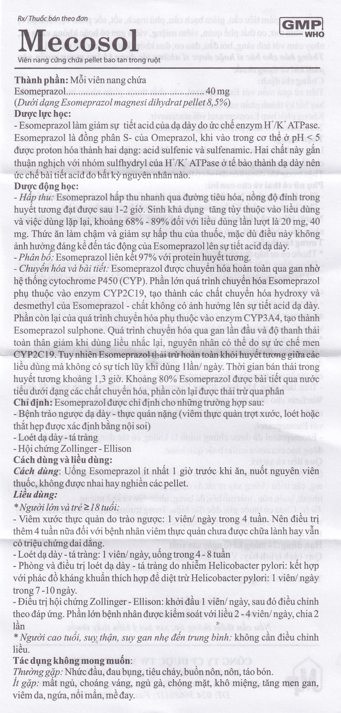 Hình ảnh Viên nang cứng Mecosol 40mg Mediplantex điều trị bệnh trào ngược - dạ dày, thực quản (1 vỉ x 10 viên)