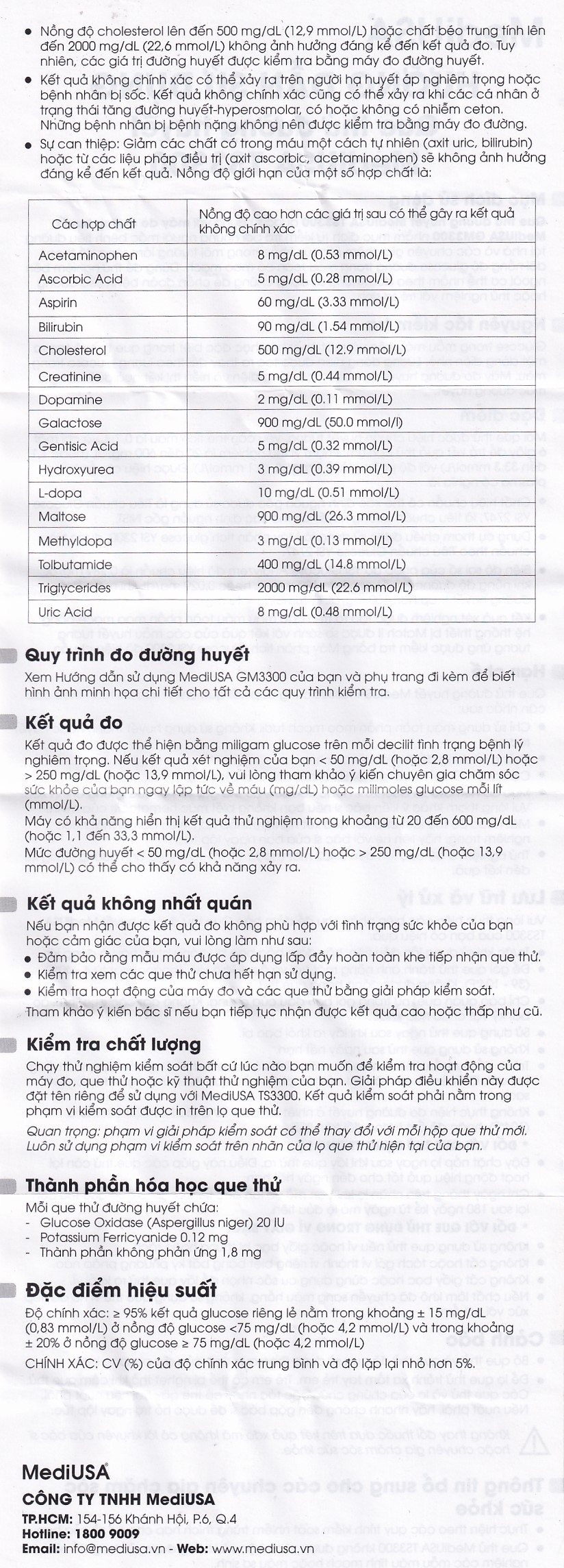 Hình ảnh Que thử đường huyết MediUSA TS3300 sử dụng cùng máy đo đường huyết MediUSA GM3300 (50 que)