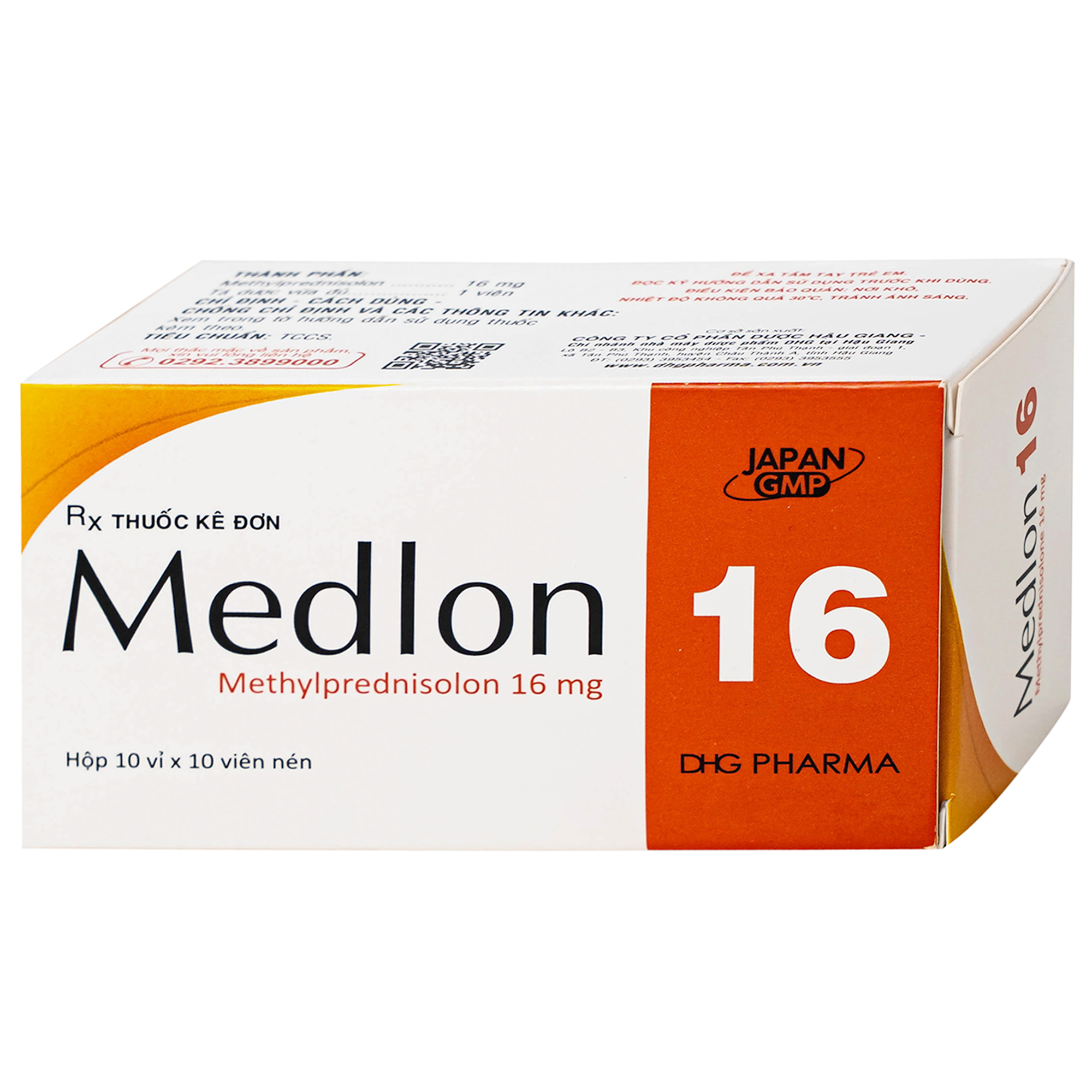 Hình ảnh Thuốc Medlon 16mg DHG Pharma Chống viêm, giảm miễn dịch trong viêm khớp, lupus ban đỏ (3 vỉ x 10 viên)