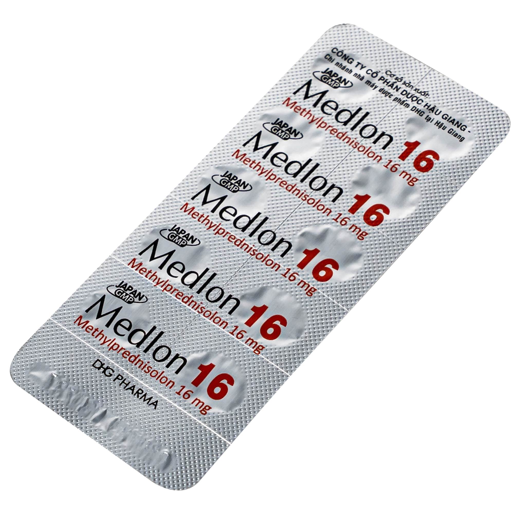 Hình ảnh Thuốc Medlon 16mg DHG Pharma Chống viêm, giảm miễn dịch trong viêm khớp, lupus ban đỏ (3 vỉ x 10 viên)