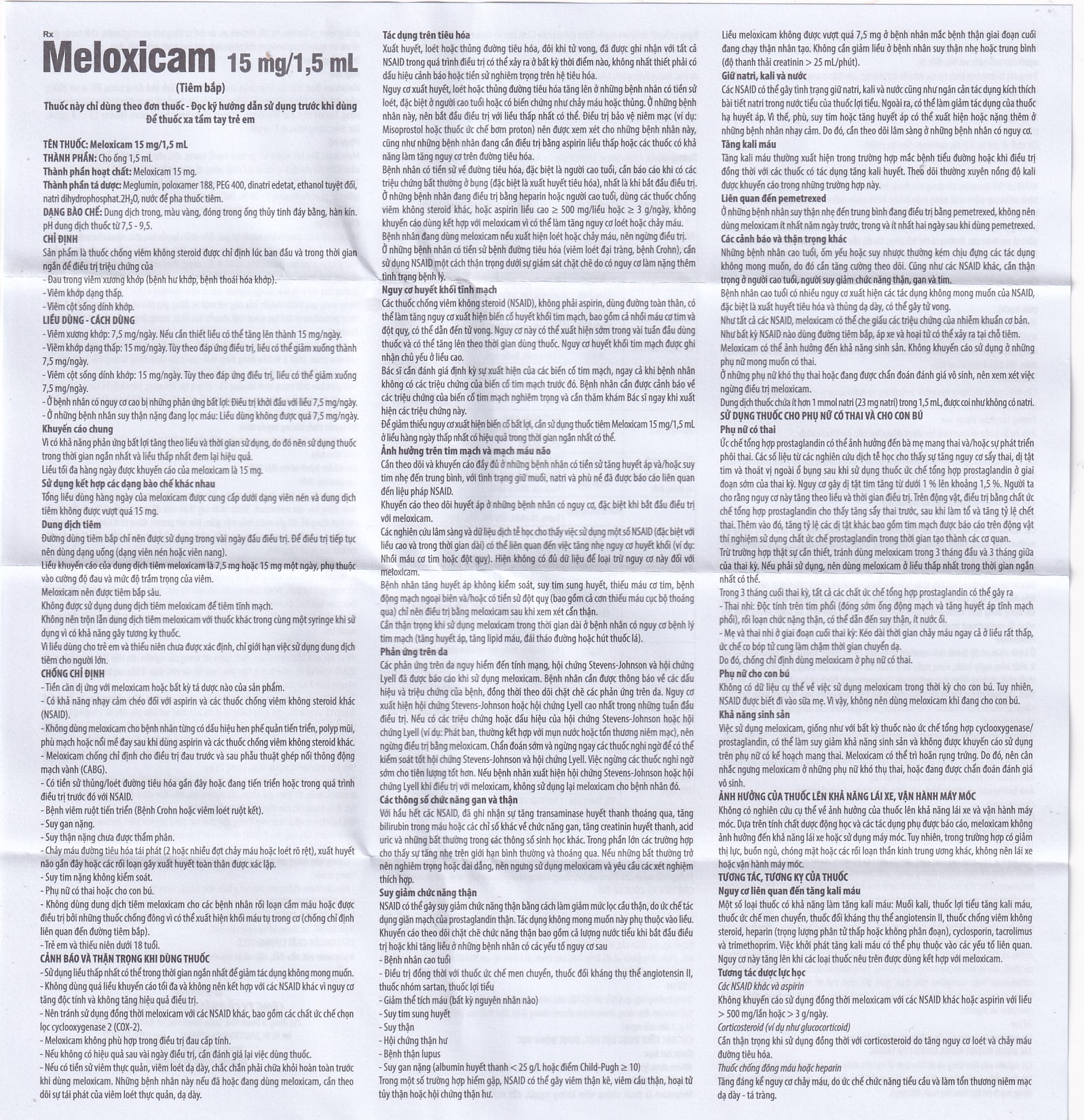 Hình ảnh Dung dịch tiêm Meloxicam 15mg/1.5ml Danapha điều trị đau viêm xương khớp (10 ống)