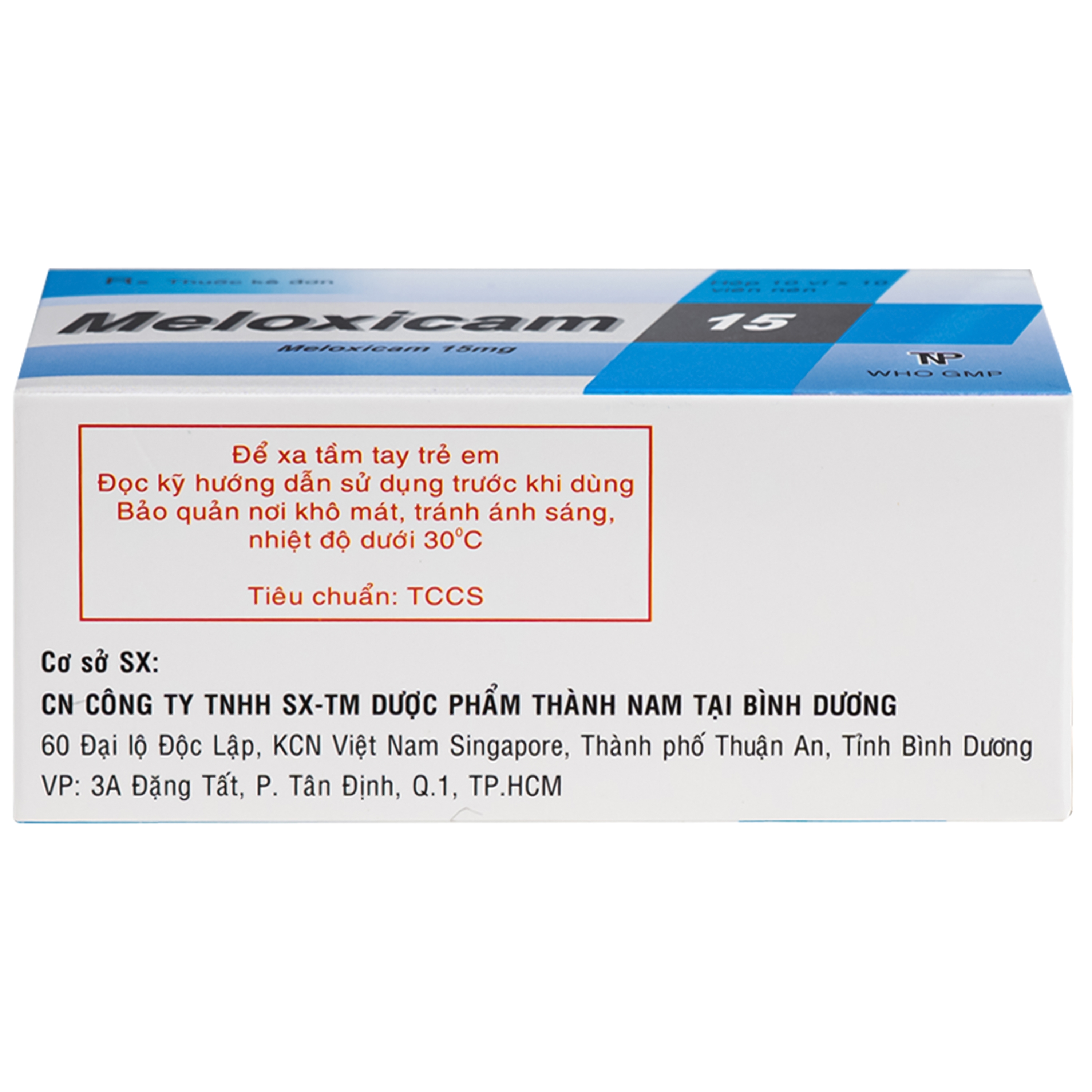 Hình ảnh Thuốc Meloxicam 15mg Thành Nam giảm đau kháng viêm ( 10 vỉ x 10 viên)