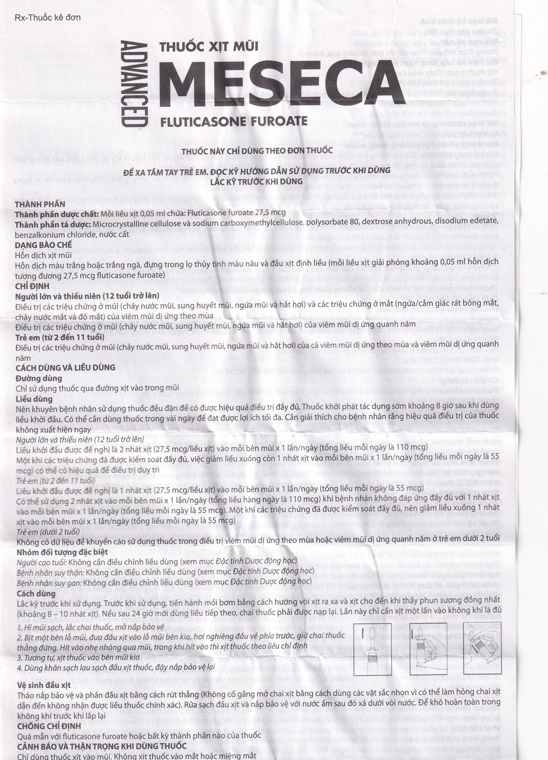 Hình ảnh Thuốc xịt mũi Meseca Advanced Merap điều trị các triệu chứng chảy nước mũi, sung huyết mũi, ngứa mũi (60 liều)