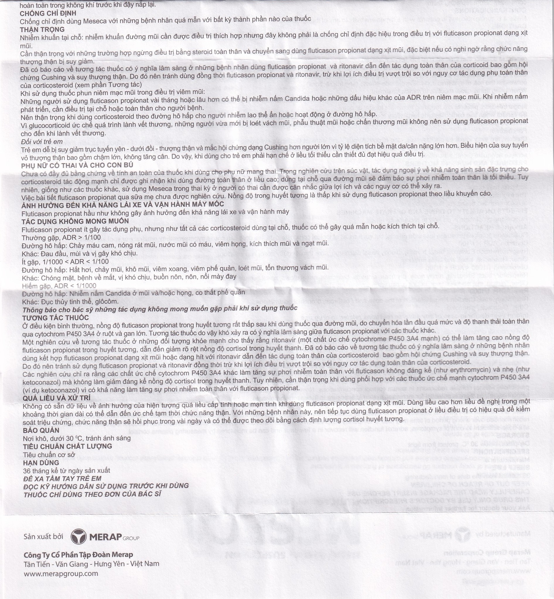 Hình ảnh Thuốc xịt mũi Meseca Merap điều trị và dự phòng viêm mũi dị ứng (60 liều)
