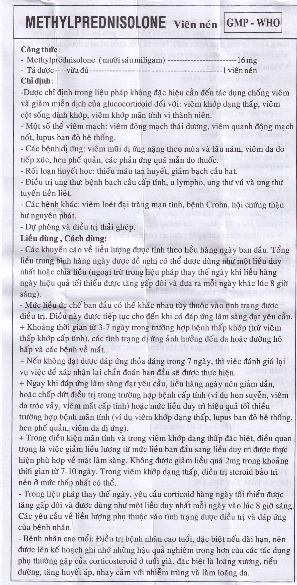 Hình ảnh Thuốc Methylprednisolone 16mg Usa - Nic Pharma kháng viêm và ức chế miễn dịch, chống dị ứng (3 vỉ x 10 viên)