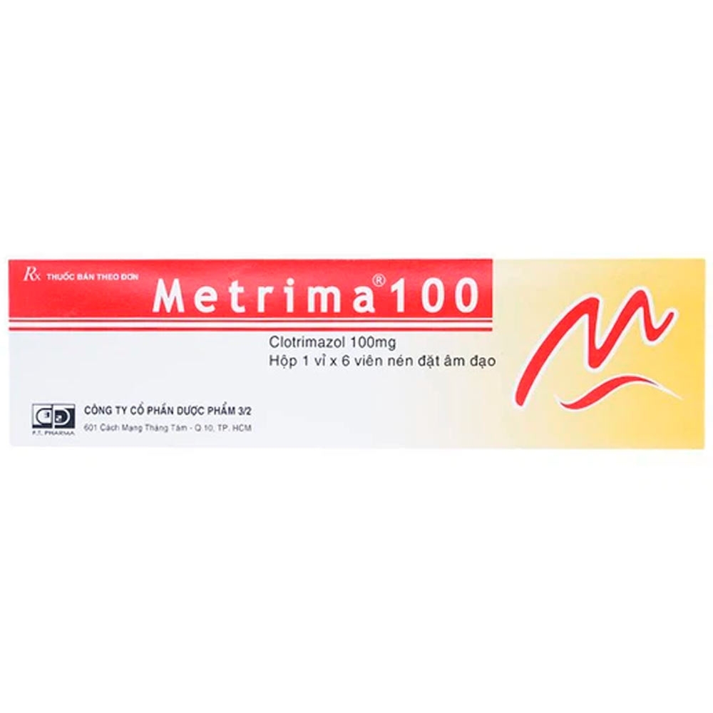 Hình ảnh Viên đặt âm đạo Metrima 100 Dược 3-2 điều trị nấm candida (1 vỉ x 6 viên)