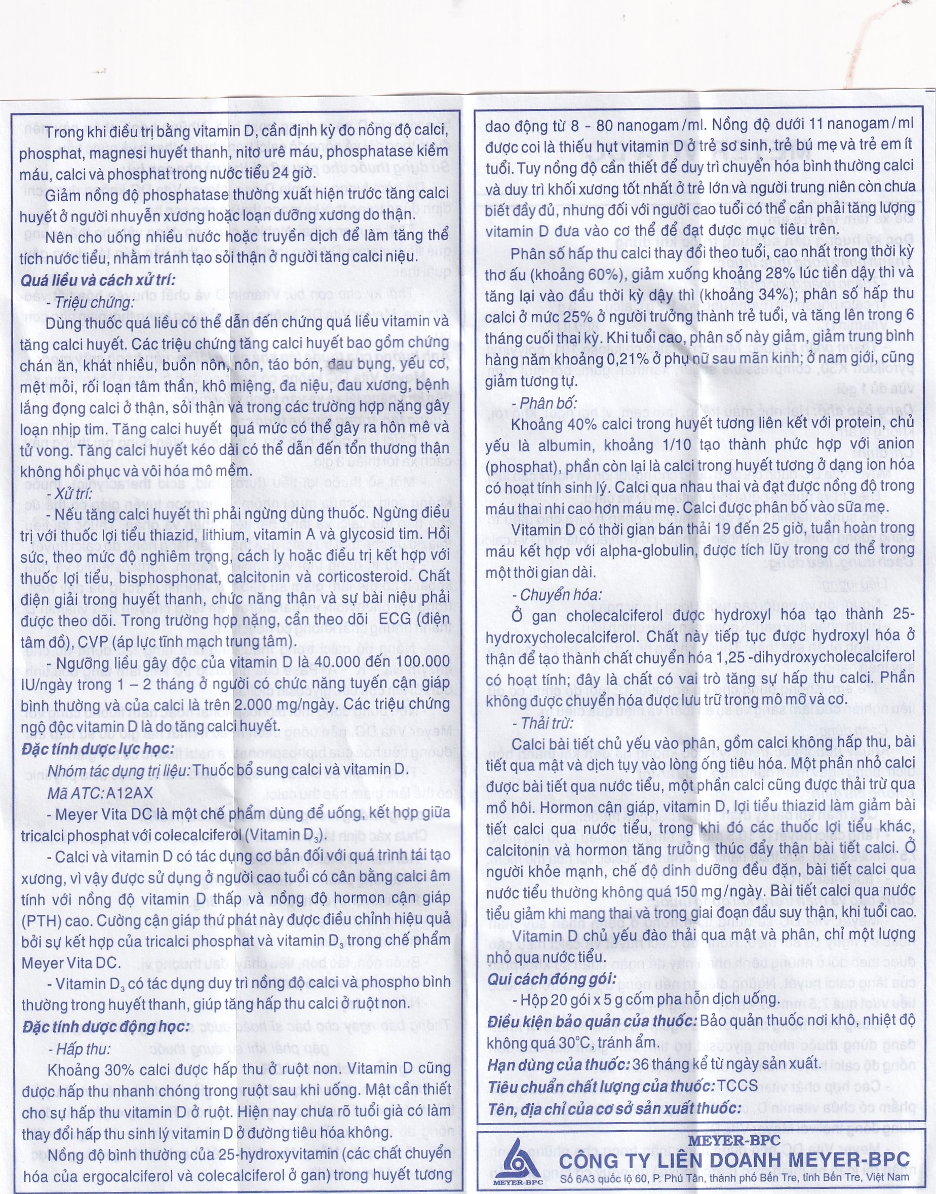 Hình ảnh Cốm Pha Hỗn Dịch Uống Meyer Vita DC điều trị và phòng ngừa thiếu vitamin D và canxi, loãng xương (20 gói)