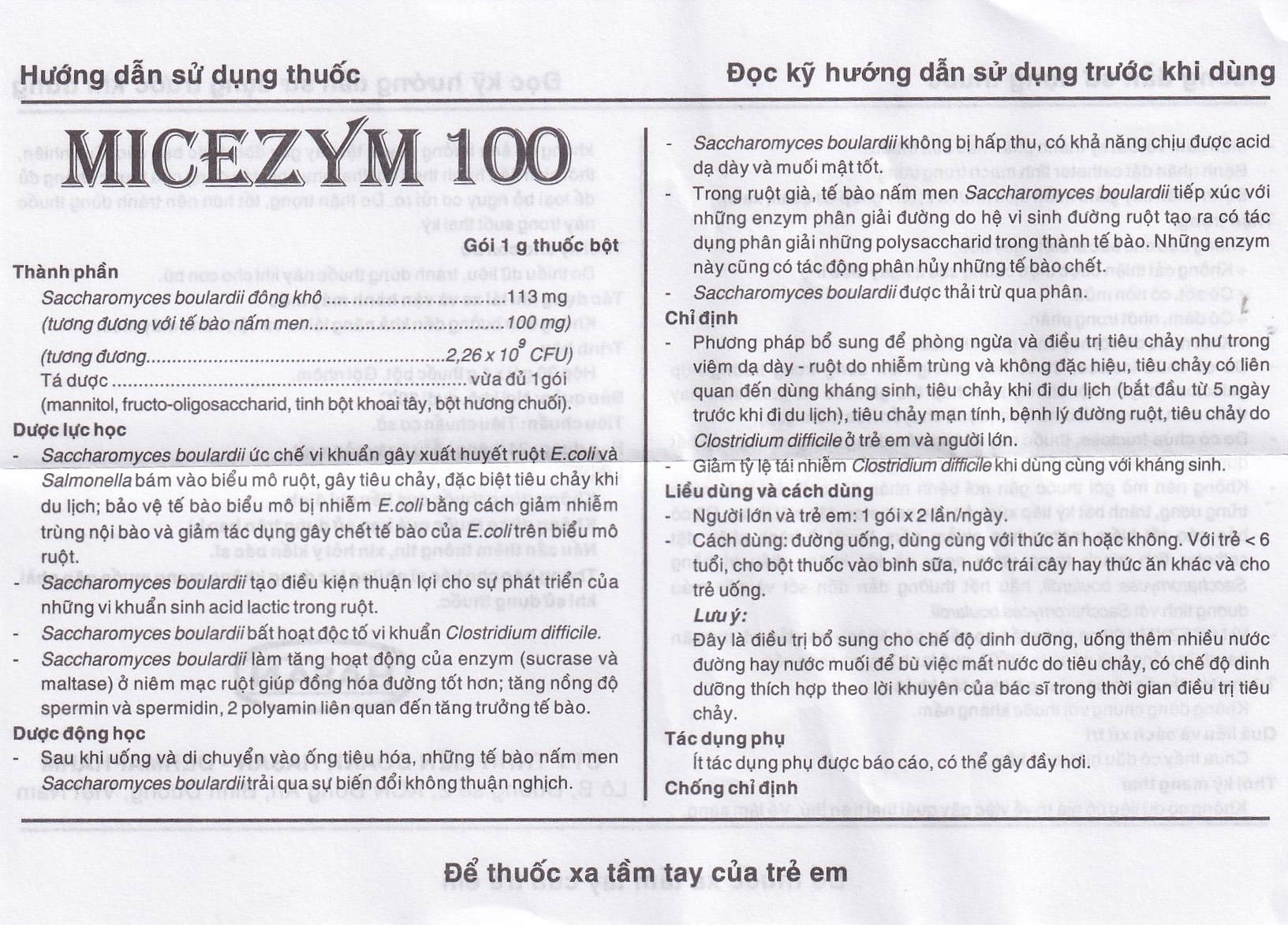 Hình ảnh Thuốc bột Micezym 100 Hasan phòng ngừa và điều trị tiêu chảy (30 gói x 1g))