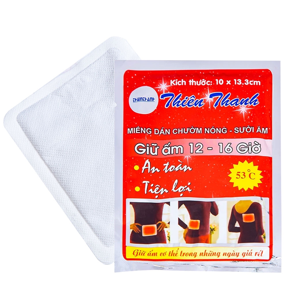 Hình ảnh Miếng dán chườm nóng, sưởi ấm Thiên Thanh dùng để giữ ấm trong mùa lạnh (10 miếng)