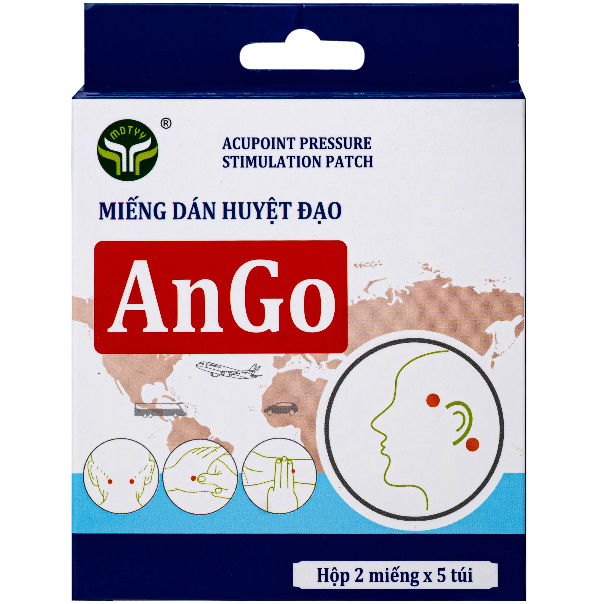 Hình ảnh Miếng dán huyệt đạo ango Mdtyy chống say tàu xe (5 túi x 2 miếng)
