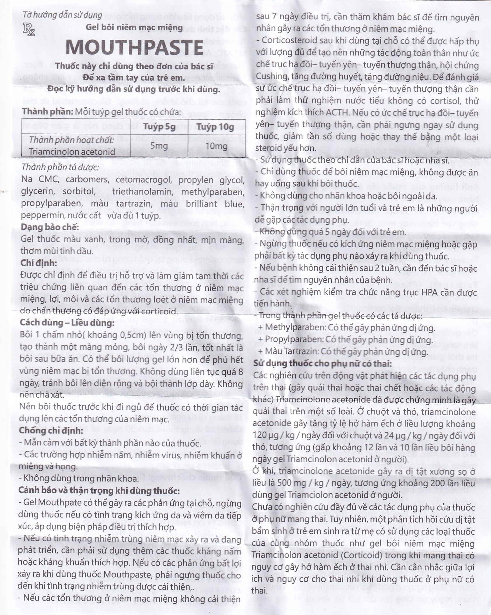 Hình ảnh Gel bôi niêm mạc miệng Mouthpaste Medipharco giảm viêm, tổn thương (5g)