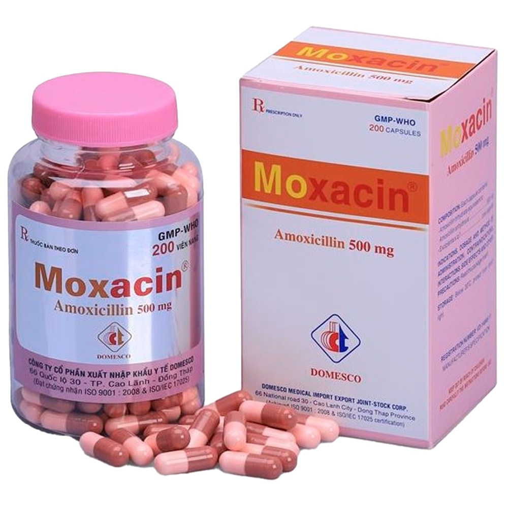 Hình ảnh Thuốc Moxacin 500mg Domesco điều trị các trường hợp nhiễm trùng (200 viên)