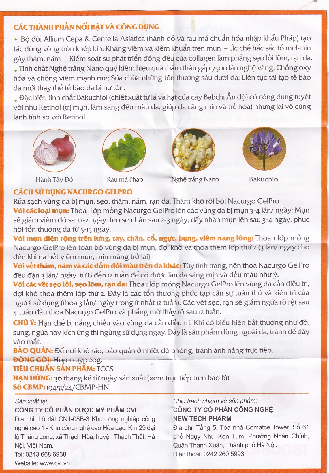 Hình ảnh Gel Nacurgo Gelpro 20g làm giảm thâm sẹo