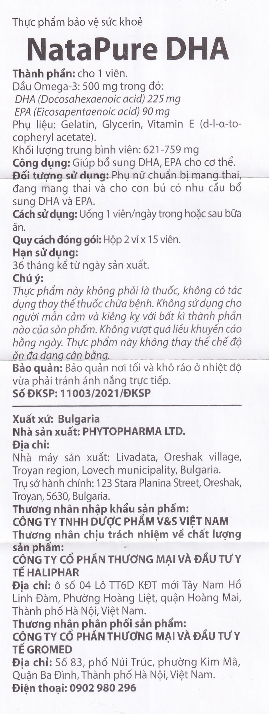 Hình ảnh Viên uống Natapure DHA Phytopharma bổ sung DHA, EPA cho cơ thể (2 vỉ x 15 viên)