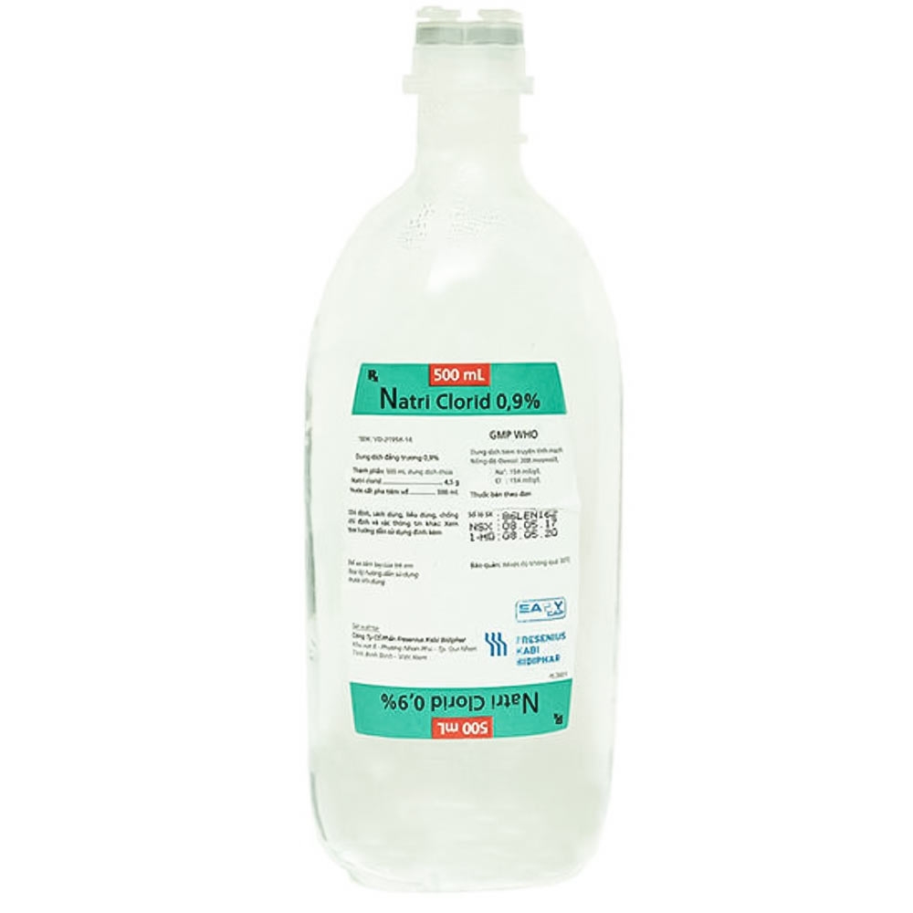 Hình ảnh Dịch truyền Natri Clorid 0.9% Bidiphar bổ sung natri chloride và nước (500ml)