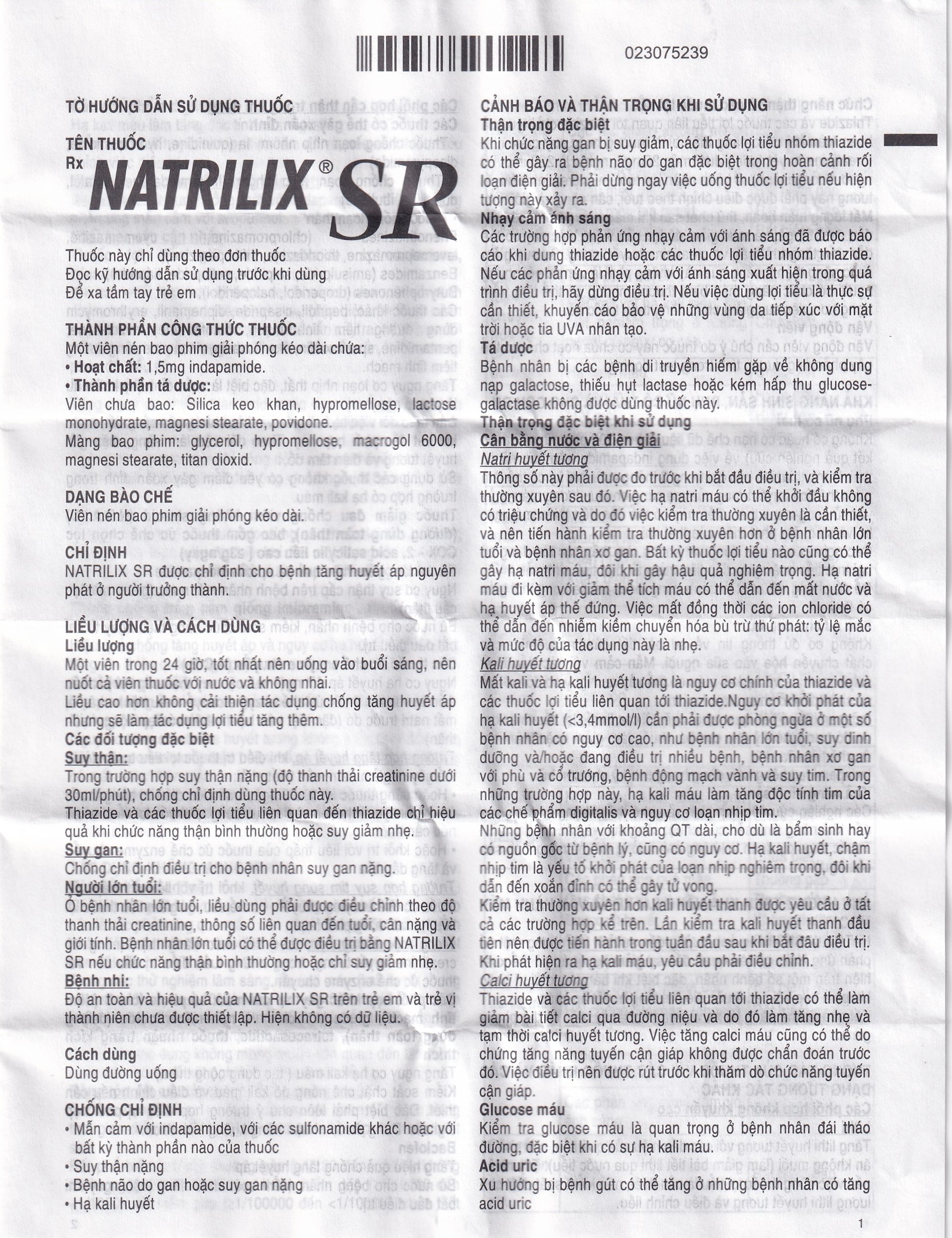 Hình ảnh Viên nén Natrilix SR Servier điều trị tăng huyết áp nguyên phát (3 vỉ x 10 viên)