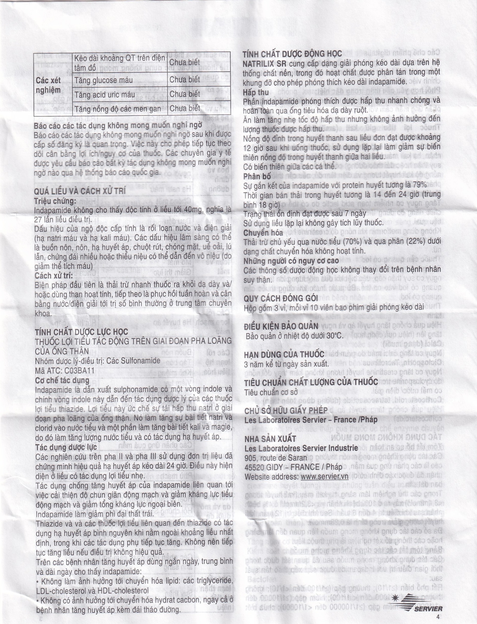 Hình ảnh Viên nén Natrilix SR Servier điều trị tăng huyết áp nguyên phát (3 vỉ x 10 viên)