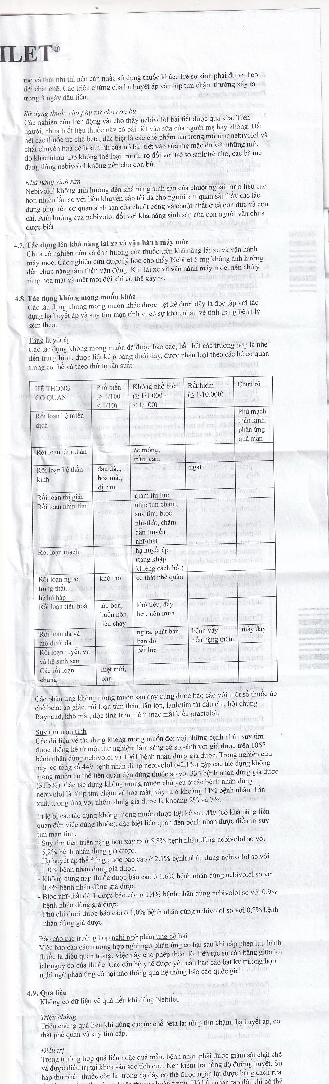 Hình ảnh Thuốc Nebilet Nebivolol 5mg Menarini điều trị tăng huyết áp và suy tim mạn tính (2 vỉ x 14 viên)