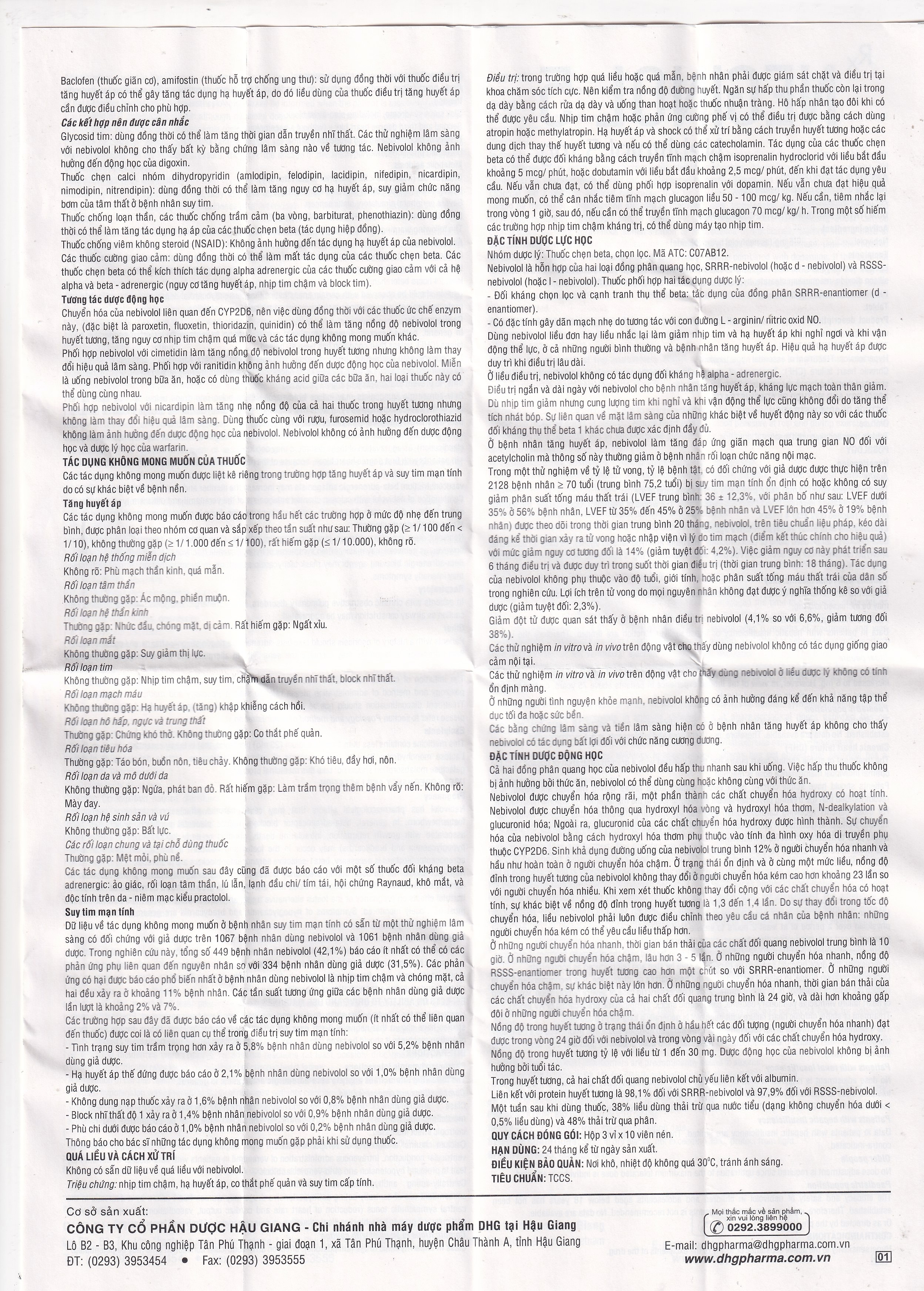 Hình ảnh Thuốc Neginol 5 DHG điều trị tăng huyết áp vô căn (3 vỉ x 10 viên)
