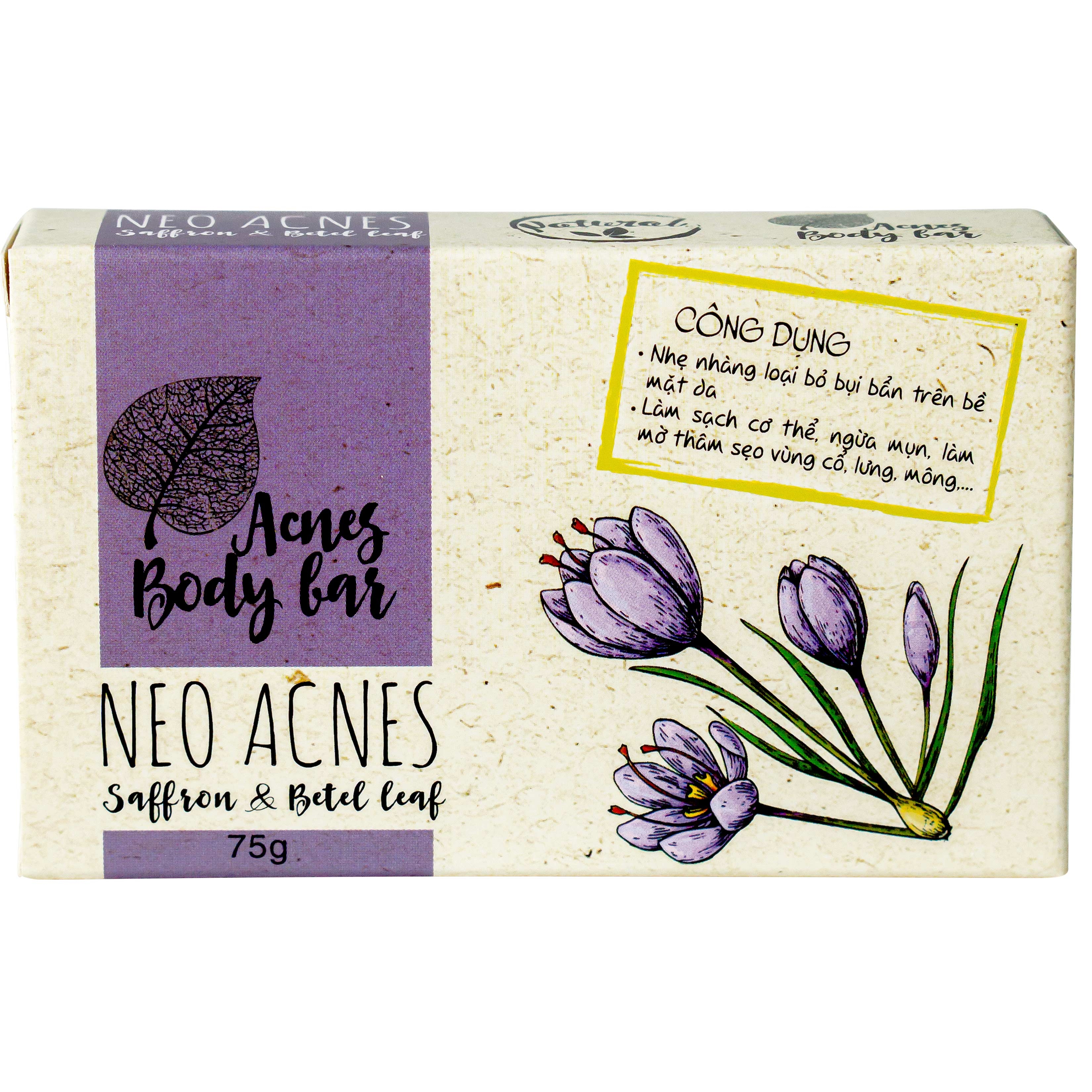 Hình ảnh Xà phòng Acnes Body Bar Saffron And Betel Leaf làm sạch da, ngừa mụn, mờ thâm (75g)