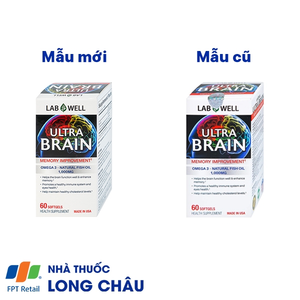 Hình ảnh Viên uống Ultra Brain Lab Well hỗ trợ bổ sung DHA, EPA cho cơ thể (60 viên)