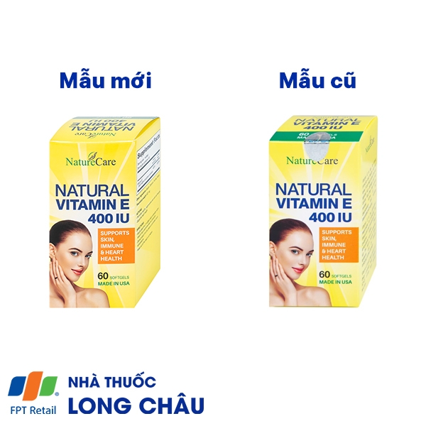 Hình ảnh Thực phẩm bảo vệ sức khỏe Natural Vitamin E 400 IU giúp cải thiện sức khỏe da và phục hồi da (60 viên)