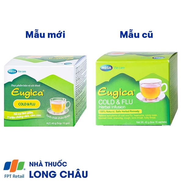 Hình ảnh Tinh chất thảo dược Eugica Cold & Flu hỗ trợ giảm các triệu chứng cảm, cảm cúm (10 gói x 4g)