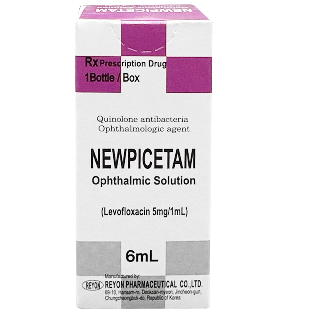 Hình ảnh Dung dịch nhỏ mắt Newpicetam Ophthalmic Solution Reyon điều trị viêm bờ mi, lẹo, viêm túi lệ (6ml)