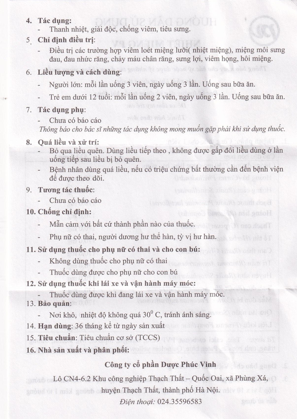 Hình ảnh Thuốc Nhiệt Miệng PV điều trị viêm loét miệng, lưỡi và miệng môi sưng đau (5 vỉ x 10 viên)